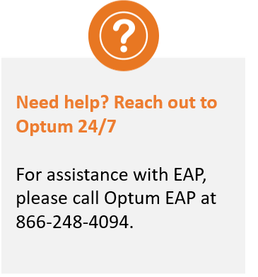 Optum 24/7 EAP Provider Assistance phone line - 866-248-4094